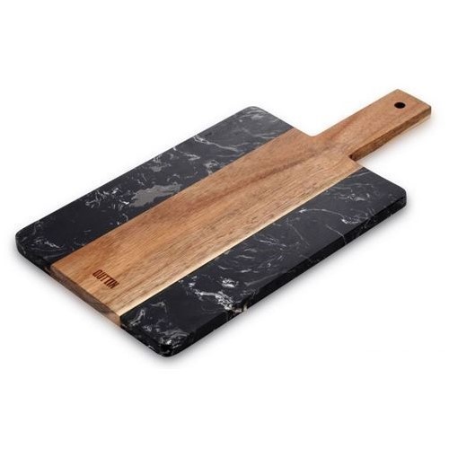 TABLA CORTAR QUTTIN ACACIA/MARMOL NEGRO 38X18CMS